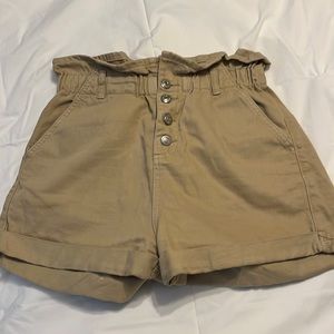 NWT TopShop Khaki Paperbag Shorts 12